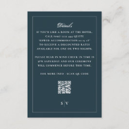 Cartão De Informações Detalhes do Casamento em Código QR Azul Marinho Fo