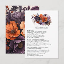 Detalhes do Casamento em Laranja Queimado, Roxo Es