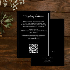 Cartão De Informações Detalhes do Casamento em Letra de Caligrafia Moder