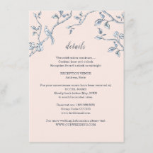 Detalhes do casamento em Toile Francês azul e bran