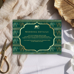 Cartão De Informações Detalhes do casamento entre a Índia e o Elefante D
