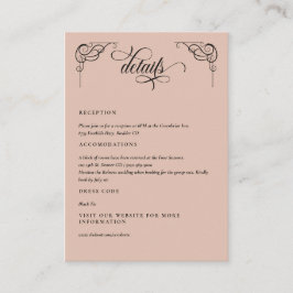 Cartão De Informações Detalhes do casamento entre Beige e Caligrafia Neg