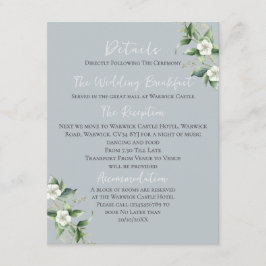 Cartão De Informações ~Detalhes do Casamento Eucalyptus Moderno