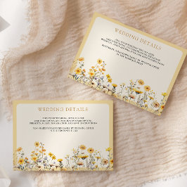 Cartão De Informações Detalhes do Casamento Floral de Flores Silvestres 