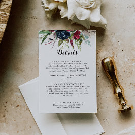 Cartão De Informações Detalhes do Casamento Floral do Boho do Sorvete de