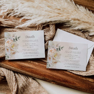 Cartão De Informações Detalhes do Casamento Floral Eucalyptus