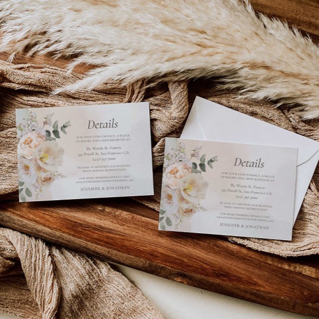 Cartão De Informações Detalhes do Casamento Floral Eucalyptus (Criador carregado)