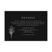 Detalhes do Casamento Floral Mínimo Moderno Negro