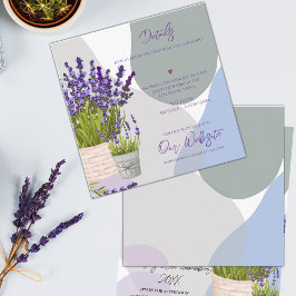 Cartão De Informações Detalhes do Casamento Floral Roxo das Flores de la