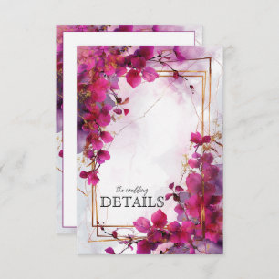 Cartão De Informações Detalhes do casamento Fuchsia Enchantment: Aquarel