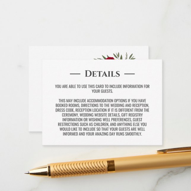 Cartão De Informações Detalhes do Casamento Girassol Rosa Borgonha (Frente/Verso In Situ)