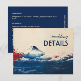 Cartão De Informações Detalhes do casamento Harmonia Japonesa com Fuji