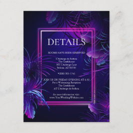 Cartão De Informações DETALHES DO CASAMENTO | Incrível Folhagem De Neon