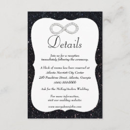 Cartão De Informações Detalhes do Casamento Infinito do Diamante Negro