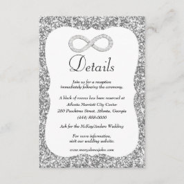 Cartão De Informações Detalhes do Casamento Infinito do Diamond com Glit