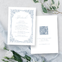 Cartão De Informações Detalhes do Casamento Legante da Frame da Vintagem