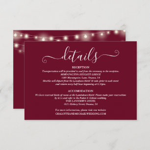 Cartão De Informações Detalhes do Casamento - Letra Primavera - Script B