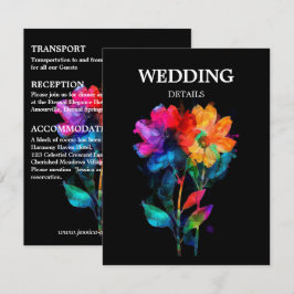 Cartão De Informações 🌈 DETALHES do Casamento LGBTQ Pétalas & Orgulho