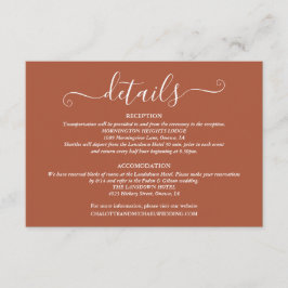 Cartão De Informações Detalhes do Casamento Lights Primavera Script Terr