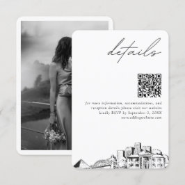 Cartão De Informações Detalhes do Casamento Memphis Código QR Pequeno