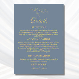 Cartão De Informações Detalhes do Casamento Minimalista Botânico Dusty B