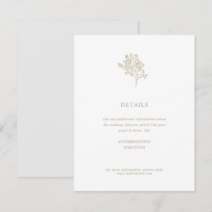 Cartão De Informações Detalhes do Casamento Minimalista da Árvore Oleíco