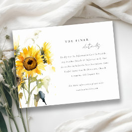 Cartão De Informações Detalhes do Casamento Mínimo de Boho Watercolor Gi