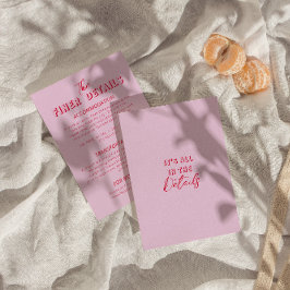 Cartão De Informações Detalhes do Casamento Moderno Colorido Retroativo 