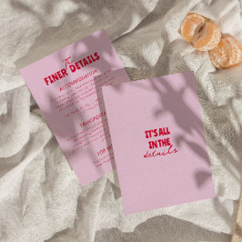 Cartão De Informações Detalhes do Casamento Moderno Colorido Retroativo 