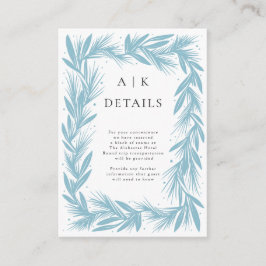 Cartão De Informações Detalhes do Casamento Moderno da Wreath de inverno