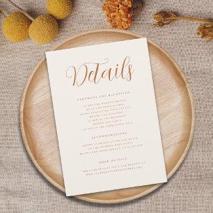 Cartão De Informações Detalhes do Casamento Moderno do Script Elegante T