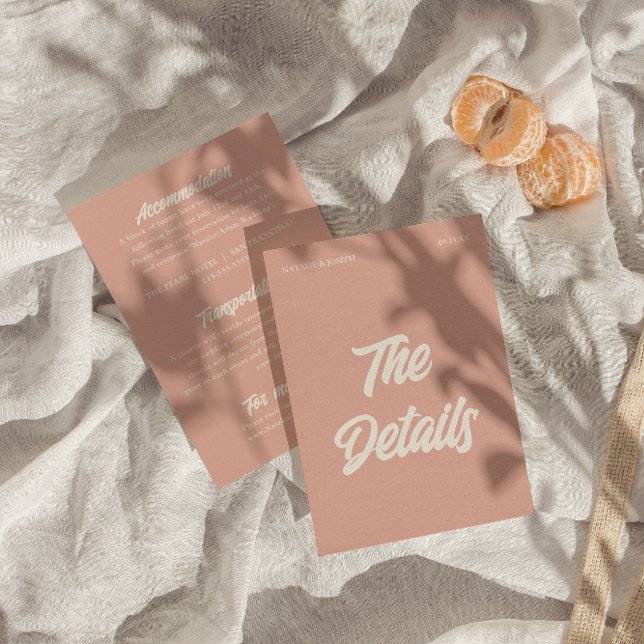 Cartão De Informações Detalhes do casamento moderno e divertido retrô (Criador carregado)