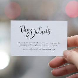 Cartão De Informações Detalhes do casamento moderno e minimalista simple
