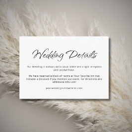 Cartão De Informações Detalhes do Casamento Moderno Simple Boho