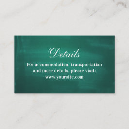 Cartão De Informações Detalhes do casamento moderno verde-escuro. Esmera