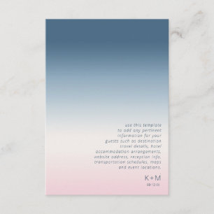 Cartão De Informações Detalhes do Casamento Mood Gradient Céu Prussiano