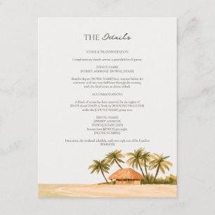 Cartão De Informações Detalhes do Casamento na Breezy Riviera Maya com P