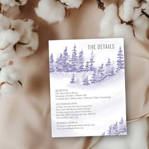 Cartão De Informações Detalhes do Casamento na Floresta de Inverno Lavan