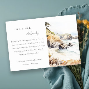 Cartão De Informações Detalhes do Casamento na Paisagem de Big Sur, Cali