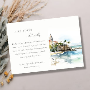 Cartão De Informações Detalhes do Casamento na Paisagem de San Juan Port