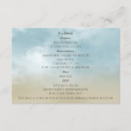 Cartão De Informações Detalhes do casamento na praia à beira-mar