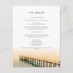 Cartão De Informações Detalhes do Casamento na Praia do Pier de Key West