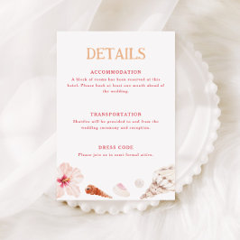 Cartão De Informações Detalhes do Casamento no Destino Tropical