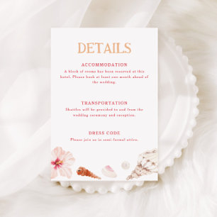 Cartão De Informações Detalhes do Casamento no Destino Tropical