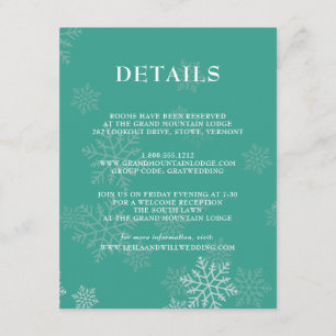 Cartão De Informações Detalhes do Casamento no inverno Elegante