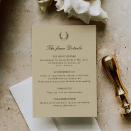 Cartão De Informações Detalhes do Casamento no Rancho Western Romântico