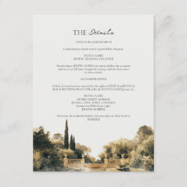 Cartão De Informações Detalhes do Casamento no Terraço do Jardim Italian