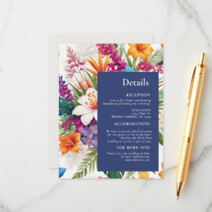 Cartão De Informações Detalhes do Casamento outono Colorido Moderno