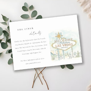 Cartão De Informações Detalhes do Casamento Paisagem Las Vegas Nevada