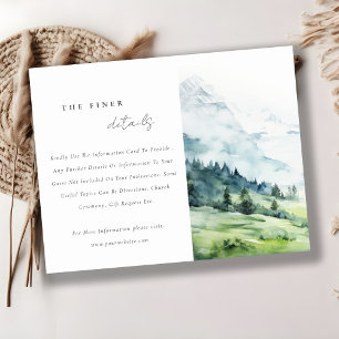 Cartão De Informações Detalhes do Casamento Paisagem Montanhosa com Neve